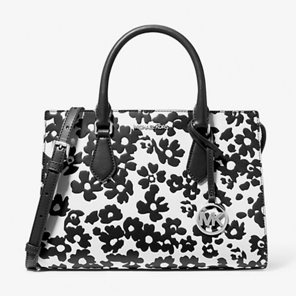 Michael Kors Handbags - Michael Kors Sheila Medium Sequined Floral Print CZ Satchel
Black 
NWT